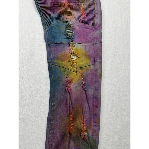 Heritage By America Men's Jeans Size 36x33 Tie Dye Denim Distressed Unique 36 30 - Picture 9 of 16